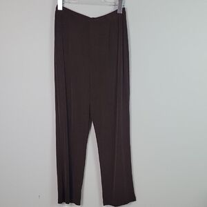 Chico's Travelers brown no tummy pull on slinky pants size 2short= medium petite